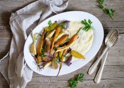 Gorogonzola-Polenta mit Ofengemüse