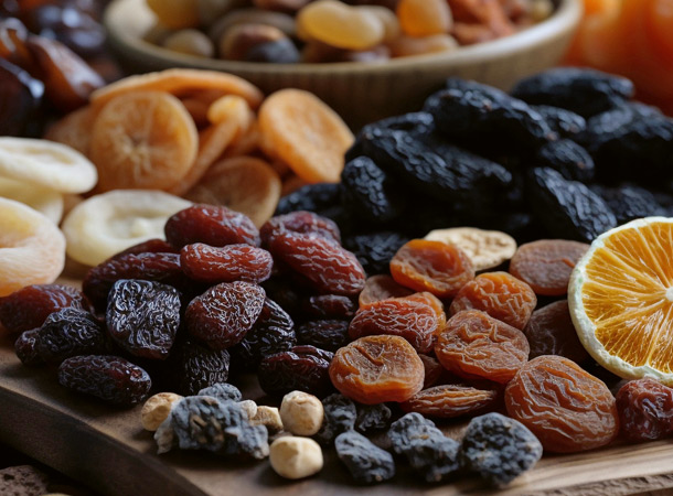 Kalorienbomben Trockenfrüchte (Foto: 123RF/pavlolys) verschiedene Trockenfrüchte