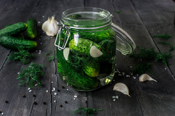 Saure Gurken, selbst gemacht Eingelegte Gurken