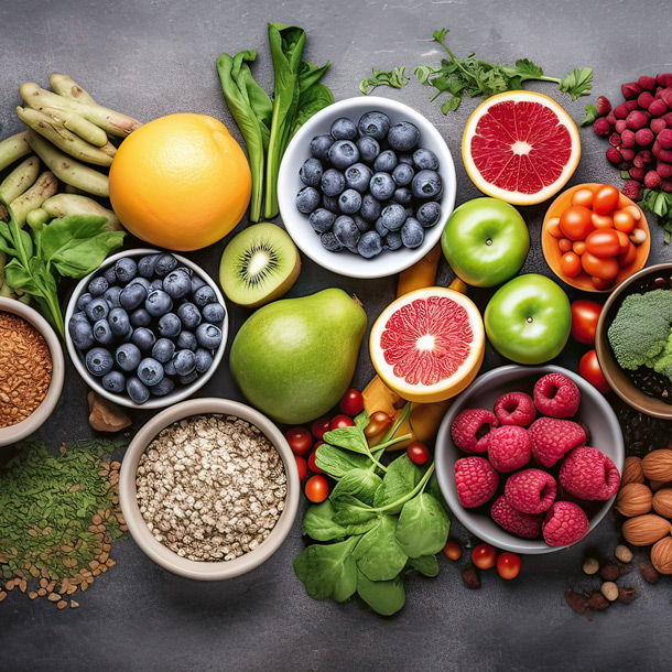 Wichtig: eine neuroprotektive Ernährung. (Foto: -123RF/fotographic) Gemüse, Früchte und Nüsse