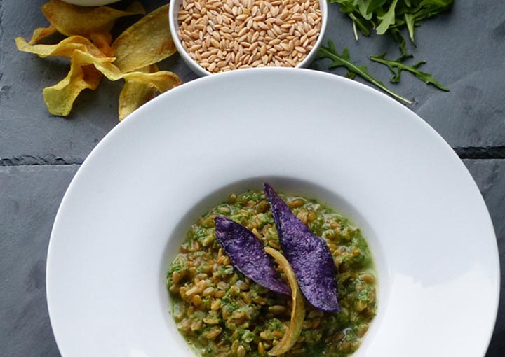 Einkorn-Risotto mit Rucola