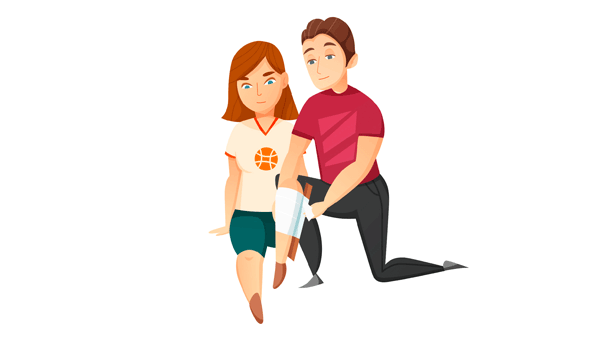 Erste Hilfe bei einem Kochenbruch (Illustration: 123RF, macrovector) Schmerzlindernde Position einnehmen und zur Abklärung zum Arzt oder ins Spital gehen.