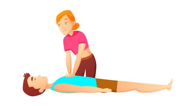 Wiederbelebung in drei Schritten (Illustration: 123RF, macrovector) Herzmassage