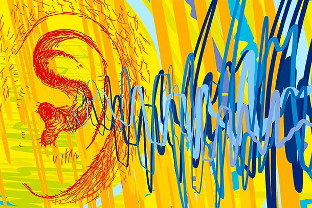 Tinnitus: Quälgeist im Ohr. (Foto: Visualisierung Ohr, Geräusche)