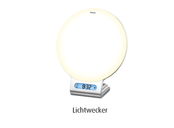 Lichtwecker simulieren einen Sonnenaufgang. Lichtwecker