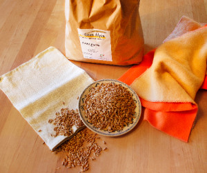 Dinkelwickel Dinkelkörner, Tuch