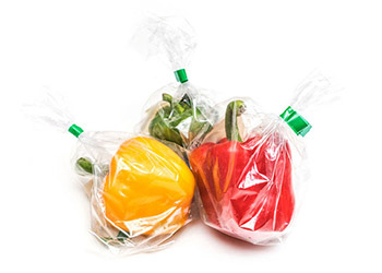 Gemüse in Plastik verpackt